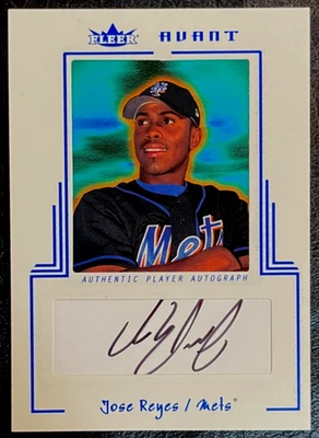 2003 Fleer Avant Blue Jose Reyes Rookie Autograph #035/300 NY Mets RC Auto - Image 1 of 2