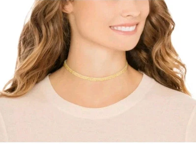 施华洛世奇水晶尘可调节项链头带棕褐色二手状况完好水晶闪耀  — 第 1/4 张图片