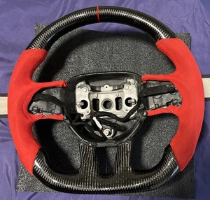 Heated Carbon Fiber/Alcantara Steering Wheel for 15-23 Dodge Challenger &Charger - Picture 1 of 8