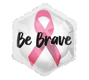Be Brave Breast Cancer Awareness Hexagon Shape 18" Foil Balloon (Packaged) - Picture 1 of 1