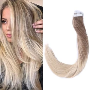 SINDRA 100% Seamless Tape-In Real Human Hair Extensions - Picture 1 of 35
