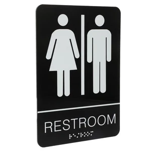 Letrero autoadhesivo de baño con logotipo de género para baño Miss moderno baño - Imagen 1 de 12