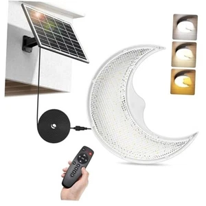 Luces solares de luna interior/exterior, luz solar para cobertizo con interruptor de encendido/apagado y control remoto - Imagen 1 de 7