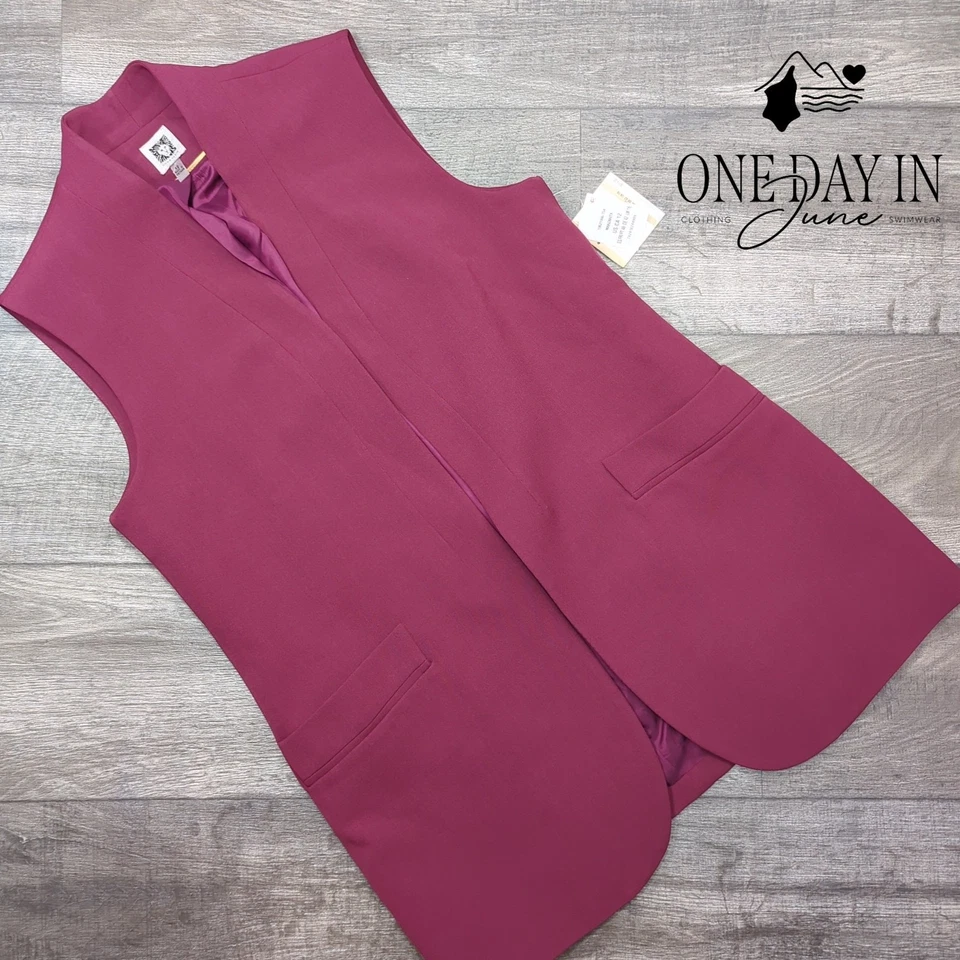 Anne Klein Sleeveless Overcoat Size 12 - Image 1 of 4