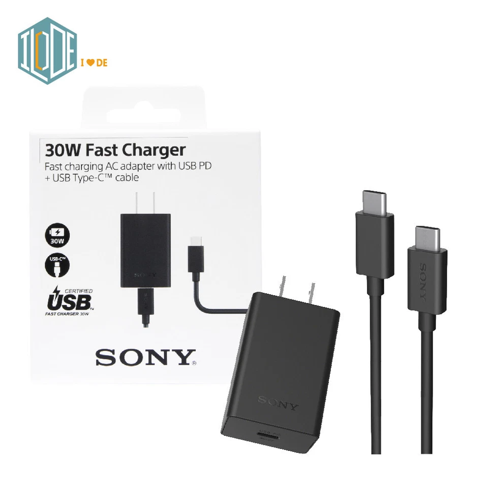 Original Sony Official 30W Fast Charger with USB PD + USB Type-C Cable (XQZ-UC1) - Image 1 of 4