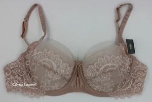 Neu mit Etikett Wacoal 855323 "Center Stage" Vollfigur-BH mit Bügel Satin/Spitze, beige - Bild 1 von 7
