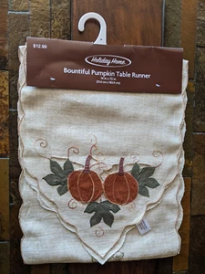 NWT HOME WEAR HOMEWEAR Bountiful Pumрkin Table Runner 14"X 72" Polyester New - Picture 1 of 4