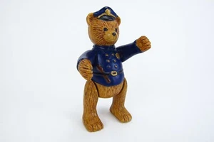Russ Berrie & Co 4 1/4 di pollice orso polizia porcellana snodato braccia e gambe mobili - Foto 1 di 7