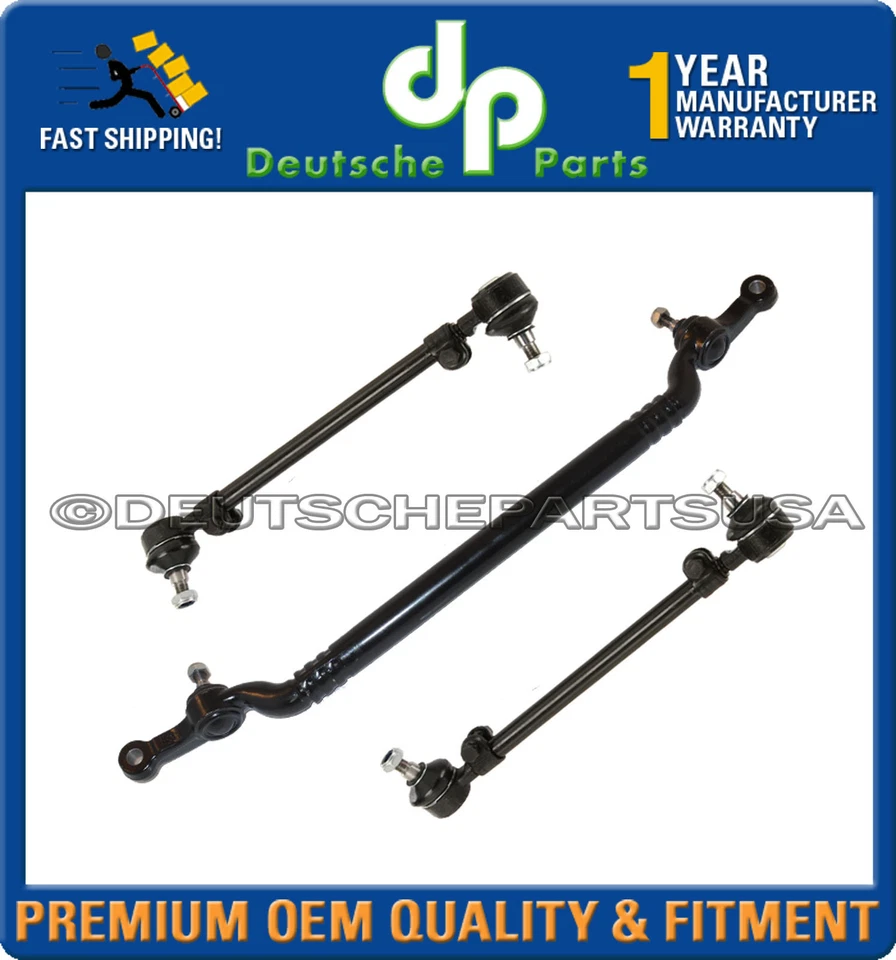 BMW E31 840 850 i Ci Center Steering Drag Link Tie Rod Rods 32211138866 Set 3 - Image 1 of 1