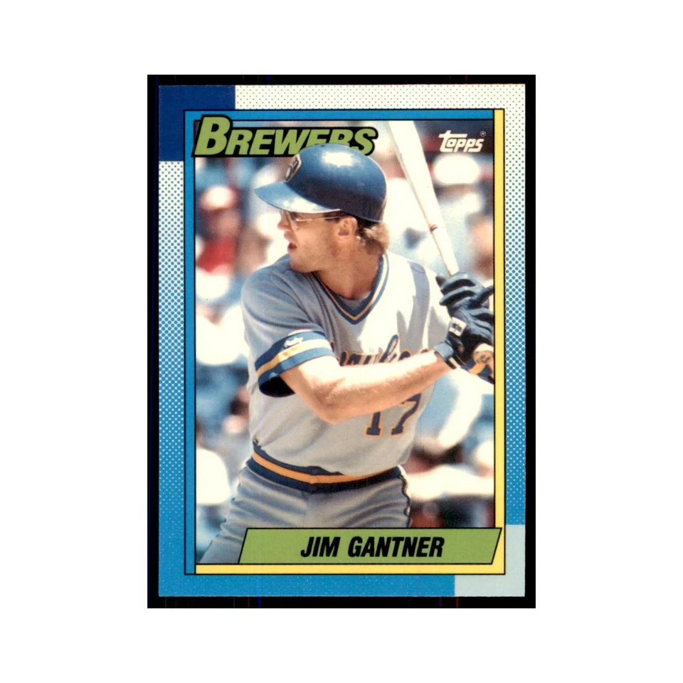 Jim Gantner 1990 Topps Tiffany #417 Milwaukee Brewers Baseball Card NM - Image 1 of 3
