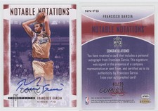 2007 Fleer Hot Prospects Notable Notations Red /25 Francisco Garcia #NN-FG Auto