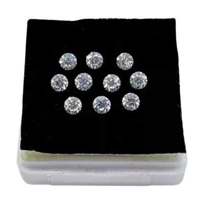 Diamante Blanco Natural 3 mm, Corte Redondo, VVS1, Grado D, Lote de 10 piezas Certificado Foto 1 de 4