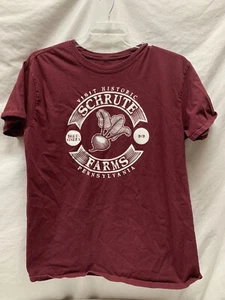 The Office Dwight Schrute “Visit Schrute Farms” Maroon Shirt Size XL - Picture 1 of 3