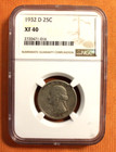 1932-D Washington Silver Quarter NGC XF40, XF 40