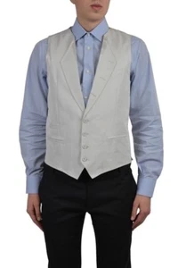 Dolce & Gabbana Men's Cream White Four Button Vest US 38 IT 48 - Picture 1 of 3