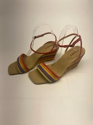Jeffrey Campbell On-Board Rainbow Espadrille Wedge Sandal Sz 9.5 - Image 1 of 4