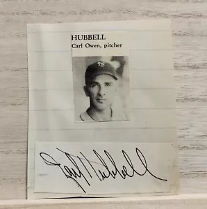Carl Hubbell Signed Cut - Picture 1 of 5