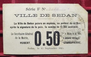 #70-44 ~ Banknote / Banknote Not - SEDAN - 50 Cent 1915 - Bild 1 von 2
