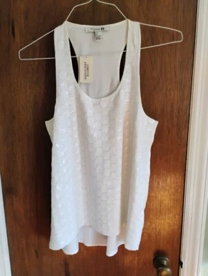 Y2K Forever 21 Sequin Cami Fairy Tank Top White Sz Small - NWT - RARE Vintage - Image 1 of 4