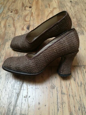 Michel Perry Diseñador Francés Vintage Años 90 Tacón Bloque Puntera Cuadrada Zapatos EUR 36 UK 4 Foto 1 de 4