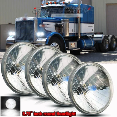 Faros halo LED redondos de 5,75 pulgadas para Peterbilt 359 348 4 piezas alto/bajo H5001 H5006 Foto 1 de 4