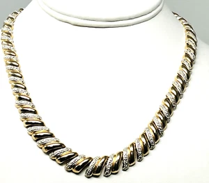 Ross Simons Sterling Silver Gold Plated 5 Diamond Necklace 18” - Picture 1 of 9