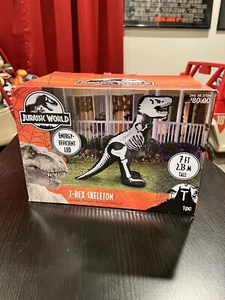 NEW Jurassic Park World Halloween Inflatable Outdoor T-Rex Skeleton 7 ft Tall - Picture 1 of 6