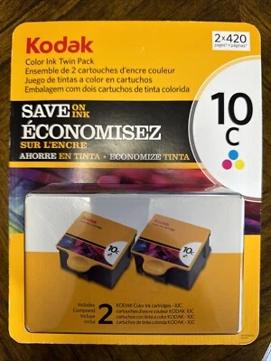 Kodak Genuine 10C 2 Pack OEM Tri-Color Genuine Kodacolor Color Ink Twin Pack New - Image 1 of 2