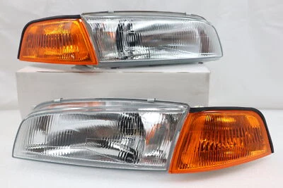 1997~2002 Lancer Evo 4 Clear Head Lights Amber Corner Mirage Headlights - Image 1 of 4