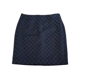 Banana Republic Pencil Skirt Sz 2P Blue Black Polka Dot Preppy Academia Corpcore - Picture 1 of 10
