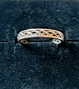 Sterling Silver 925 Vintage Rope Design Ring size N 1/2 - Picture 1 of 4
