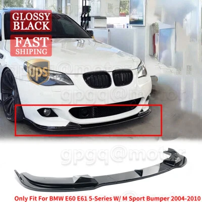 Labio de parachoques delantero negro brillante estilo H para BMW Serie 5 E60 E61 M Sport 2004-2010 Foto 1 de 4