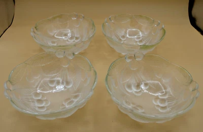 Juego de 4 cuencos de cristal vintage Mikasa Cherries Jubilee 6" transparente Foto 1 de 4