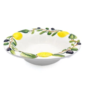 Bassano Céramique Bol 32 CM Citrons Avec Olive 3D Motif - Picture 1 of 2