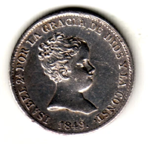 ESPAÑA 1 real plata 1849 CL Madrid - Reina Isabel II - excelente estado - Picture 1 of 2