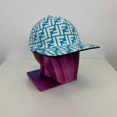 Fendi Zucca FF Print Canvas Monogram Baseball Trucker Cap Hat Turquoise Size M - Image 1 of 4