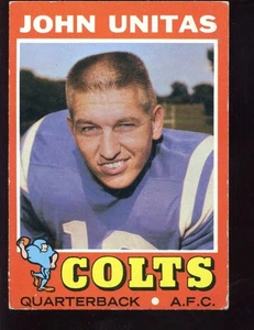 1971 Topps Football Card #1 John Unitas - Picture 1 of 1