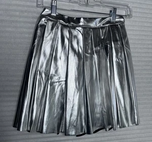 COTTON ON Pleated Skirt Girls Size 9-10 Silver Shiny NEW L 15 W 24 - Picture 1 of 7