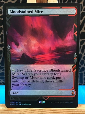 MTG - Bloodstained Mire. Zendikar Rising Expeditions. Foil - Mythic Fetch Land. - Image 1 of 2
