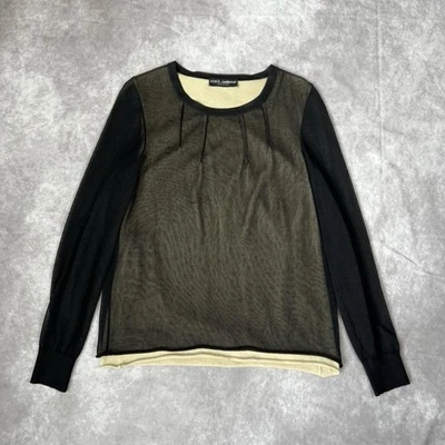 Camisa Dolce & Gabbana Malla Manga Larga con Camiseta Interior Crema Para Mujer Talla Mediana Foto 1 de 4