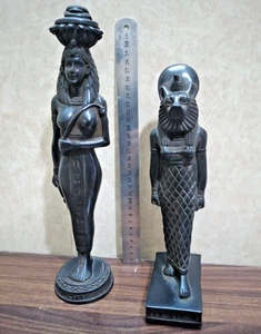 "3KG 11&13 in Antique Egyptian Statue - Isis & Sekhmet Black Basalt Stone" - Bild 1 von 9