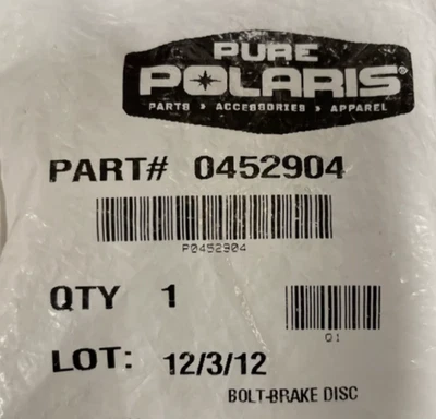 Perno de disco de freno Polaris genuino nuevo de lote original, pieza original OEM 0452904 Foto 1 de 4