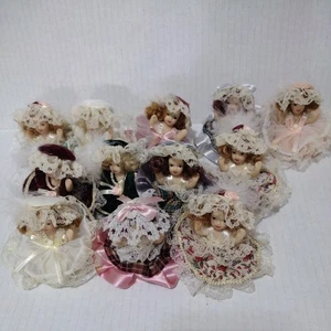 Lote de 12 muñecas miniatura de porcelana sentadas de 2,5" pulgadas para niña dama - Imagen 1 de 17