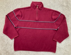 Pendleton Sweater Men's Large Red 100% Cotton 1/4 Zip Mock Neck - Picture 1 of 7