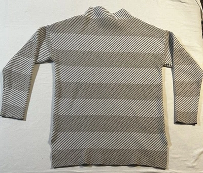 Rachel Zoe женщин средний свитер пуловер верхний серый белый 3/4 рукав вязаный - Изображение 1 из 4