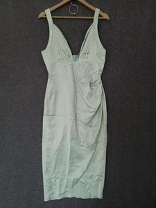 Vestido Corsé Verde Claro Como Nuevo Talla XL Midi Sin Mangas Cuello en V - Imagen 1 de 10