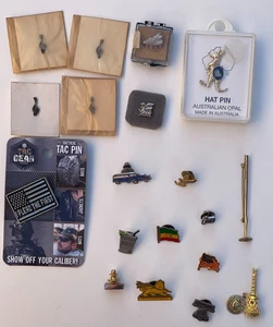 LOTE DE PRENDEDORES DE SOLAPA DE SOMBRERO DE COLECCIÓN PALOS DE GOLF NOTAS MUSICALES FABRICANTES DE BANDERAS MART EAGLE RAP - Imagen 1 de 15