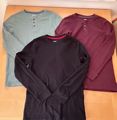 Lot of 3 Boys Sonoma Long Sleeve Henley Shirts, Size Large - Imagem 1 de 4