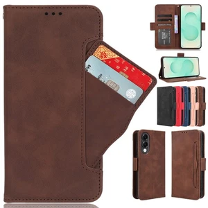 Custodia a portafoglio in pelle con slot per schede separabile per Samsung Galaxy S25 Edge - Foto 1 di 29