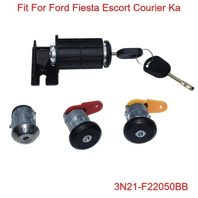 JUEGO COMPLETO CERRADURA PUERTA FORD FIESTA ESCORT COURIER KA + 2 LLAVES 3N21-F22050BB Foto 1 de 4